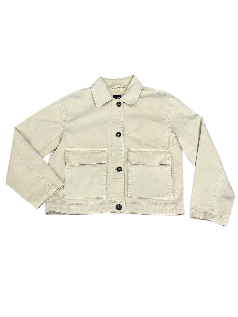 GAP Cotton Twill Jacket Cream / Beige Size Small